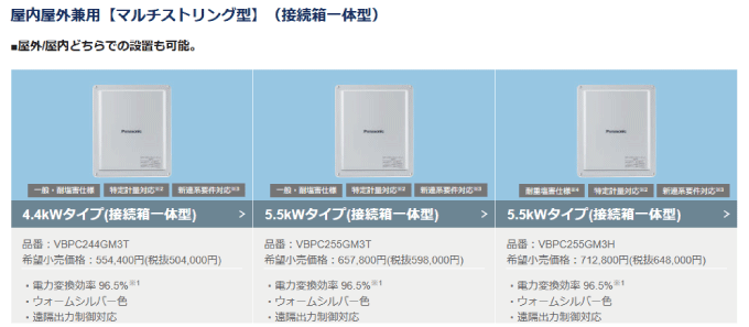 屋外用パワーコンディショナ