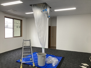 茨城県守谷市 天井カセット形業務用エアコン洗浄工事3
