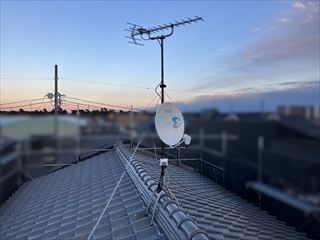 茨城県守谷市　家庭用BSアンテナ設置工事