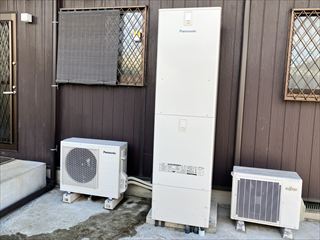 茨城県つくばみらい市　家庭用エコキュート交換工事